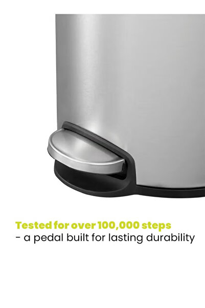 EKO Eva Series | 5l Brushed Stainless Steel Pedal Trash Bin | Soft-closing & Fingerprint-resistant