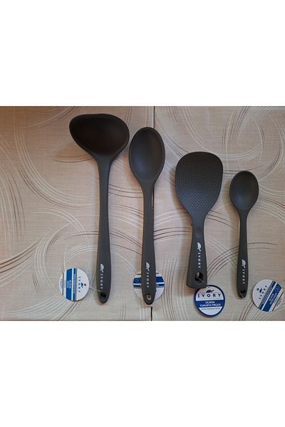 EMPA A V M Ivory Fireproof Non-Stick 4-Piece Self-Standing Rice Spoon with Spoon Set