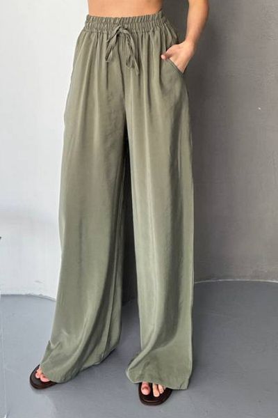Feela Moda Women's Modal Woven Elastic Waist Palazzo Pants 2016