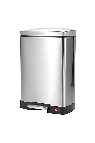 AKC 12l Stainless Steel Pedal Trash Bin – Space-saving Rectangular Waste Bin With Removable Bucket
