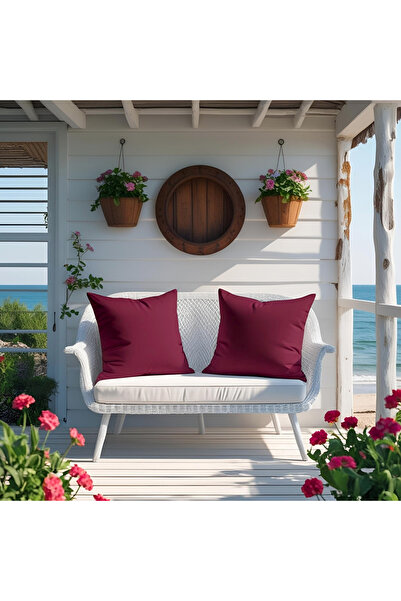 Bc Home 2-Piece Burgundy Color Decorative Throw Pillow Case Plain Plain, Soft...