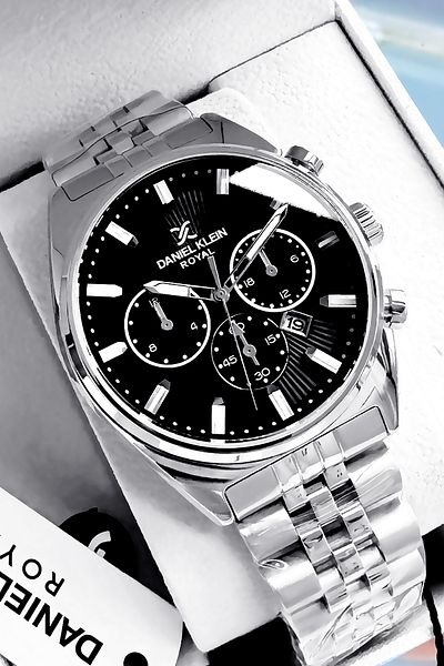 Daniel Klein Gift Original Men Wristwatch Waterproof Gumus Color Steel Cord Gift Bracelet Dke2137C6