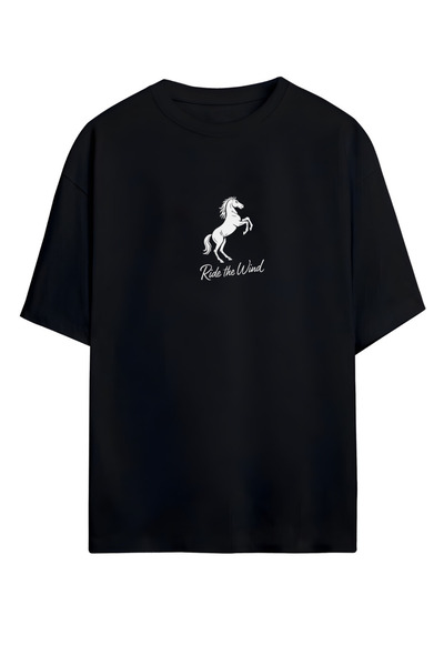 MAGORS حصان أبيض - تي شيرت كبير الحجم