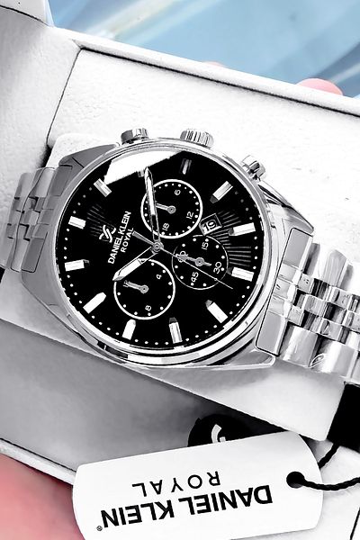 Daniel Klein Original Dear Men's Wristwatch 3 Atm Waterproof Silver Color Steel Cord Wristband Dker2036C1