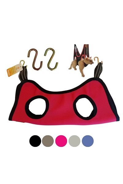 Epatim Cat and Dog Grooming Hammock + 2-Pack S Steel Hanging Hooks