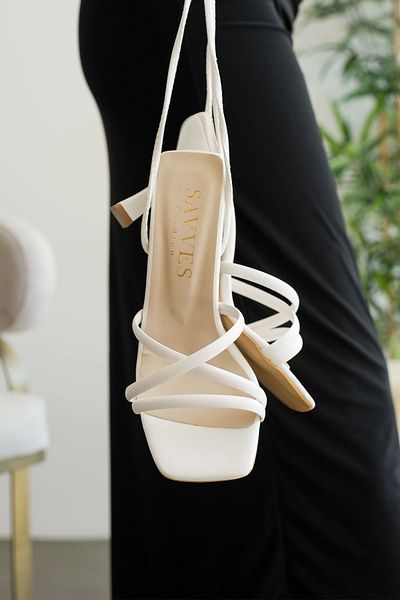 rahad moda Women's Laced White Heeled Shoes