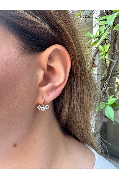 MODA Round White Stone Gold Steel Earrings – for Daily and Special Occasion Combos (12 mm)