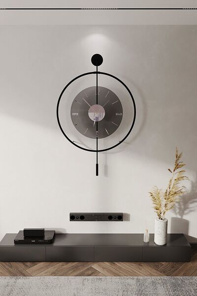 MetaQuartz Aksesuar (XXL 60*80 CM) ^^Siyah-Füme Luxry '' Kırılmaz Tamper Camlı - E X C L U S I V E - Duvar Saati