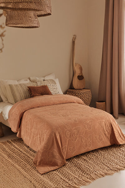 DNZGÜLCAN Kelebek Pique Double 200X220Cm Summer Towel Pique 100% Cotton Soft Bedspread