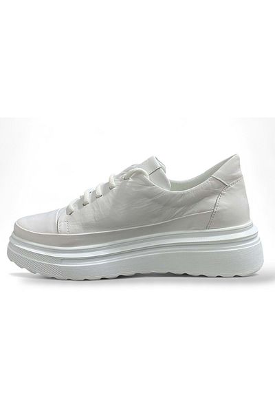 Mammamia Women's Leather Comfort Shoes D25Ya-3255 - White - 38