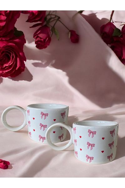 Carmen Soft مجموعة Pinterest مكونة من 2 كوب على شكل قلب منقوش