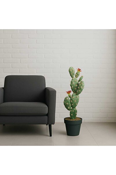 MAKİ DEKOR YAPAY AĞAÇ ÇİÇEKLİ KAKTÜS 70 CM