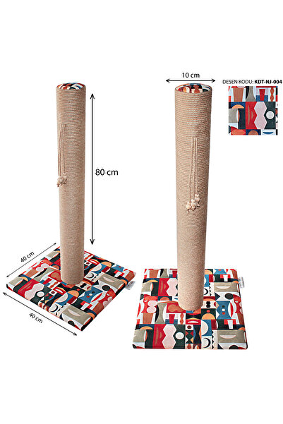 nijiartdesign 80 cm Colorful Patterned Premium Cat Scratching Board Soft Coated Floor Friendly Base with Sponge