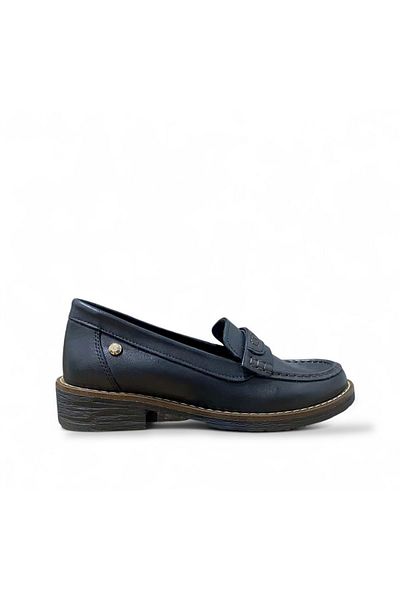 Mammamia Women's Leather Casual Daily Shoes D25Ya-3260-Lx - Black - 37