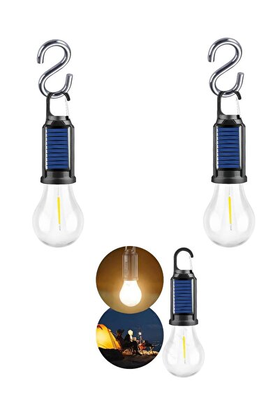 Kyrotech 2 Adet Şarjlı Solar G.Enerjili 3 Mod Kamp Lamba Kancalı Bahçe Aydınlatma Led Balkon Dekor Ağaç Işık