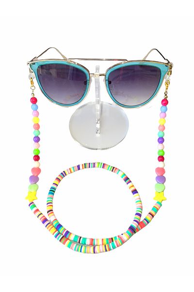 JULIANO Fimo Colorful Heart Ball Glasses Chain - Necklace - Bracelet
