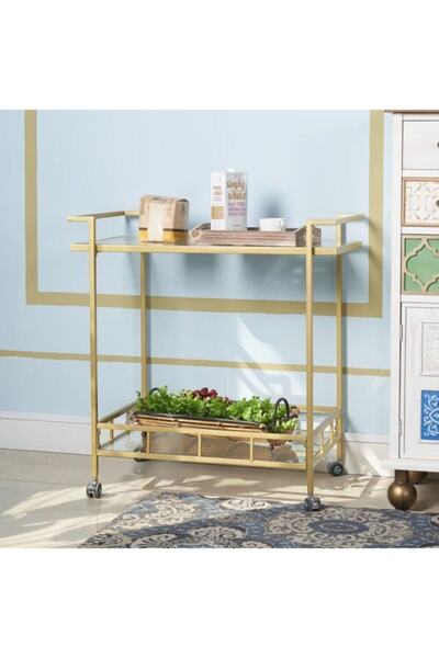 MERZANA Metal Gold Servis Arabası, Sunum Arabası