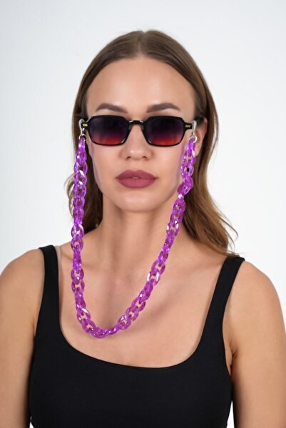 JULIANO Thick Design Purple Acrylic Glasses Chain
