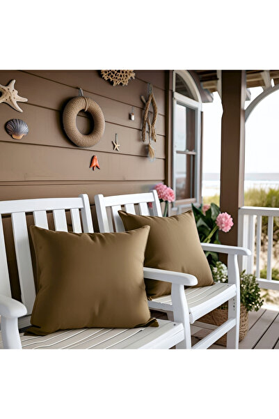 Bc Home قطعتان من أغطية وسائد مزخرفة بلون ريش الجمل، سادة، ناعمة الملمس، مظهر...