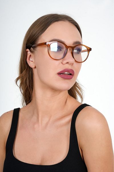 Olivier Philippe Round Transparent Brown Olivier Philippe Blue Light Protective Glasses