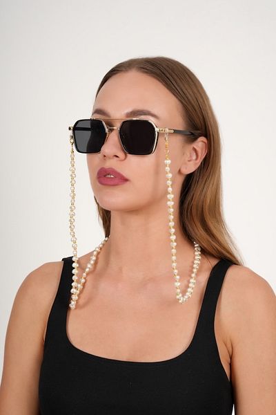 JULIANO Heart Pearl Gold Glasses Chain