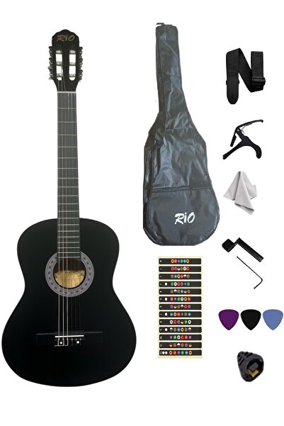 müzikhane Siyah Klasik Gitar 4/4 Tamboy Set