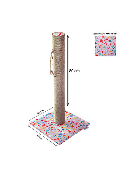 nijiartdesign 80 cm Colorful Patterned Premium Cat Scratching Board Soft Coated Floor Friendly Base with Sponge