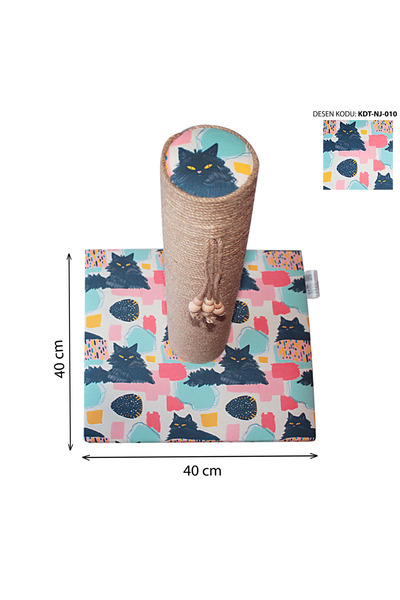 nijiartdesign 50 cm Colorful Patterned Premium Cat Scratching Board Soft Coated Floor Friendly Base with Sponge