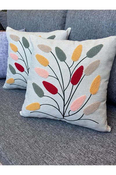 Mustgross 2 Pieces 43X43Cm Decorative Linen Throw Pillow Case