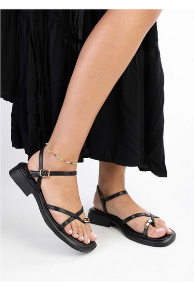 Ecru Sandale Flip Flop Daily cu cataramă inel de aur (TAC 4 CM)
