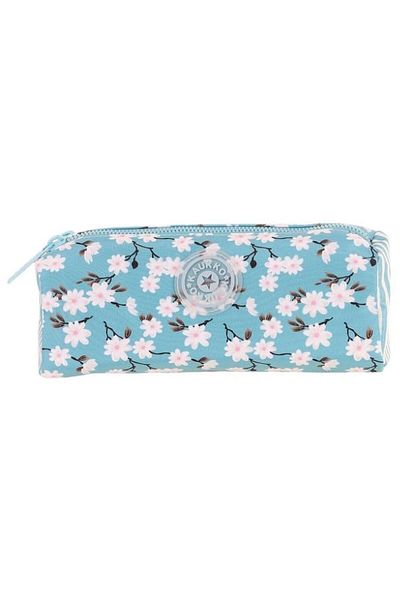 KAUKKO Two Compartment Girls School Pencil Bag - Turquoise - K2707