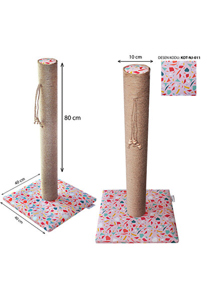 nijiartdesign 80 cm Colorful Patterned Premium Cat Scratching Board Soft Coated Floor Friendly Base with Sponge