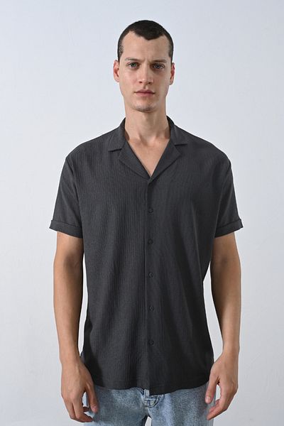 İLKCET MODA Oversize Smoked Comfortable Fabric Men's Shirt