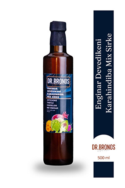 Dr.Bronos Enginar Devedikeni Karahindiba Mix Sirke 500 ml (Doğal Fermantasyon)