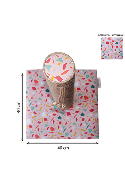 nijiartdesign 50 cm Colorful Patterned Premium Cat Scratching Board Soft Coated Floor Friendly Base with Sponge