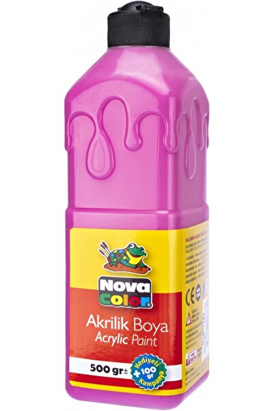 Nova Color Pembe Akrilik Boya 500 gr 1 Adet Su Bazlı Akrilik Boyası Hobi Sana...