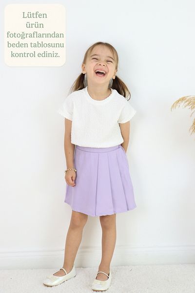 FESSHERA KİDS 🌸   تنورة مطوية للفتيات - خصر مطاطي، تصميم عصري ومريح 🌸
