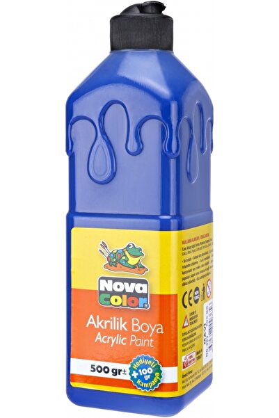 Nova Color Mavi Akrilik Boya 500 gr 1 Adet Su Bazlı Akrilik Boyası Hobi Sanat...