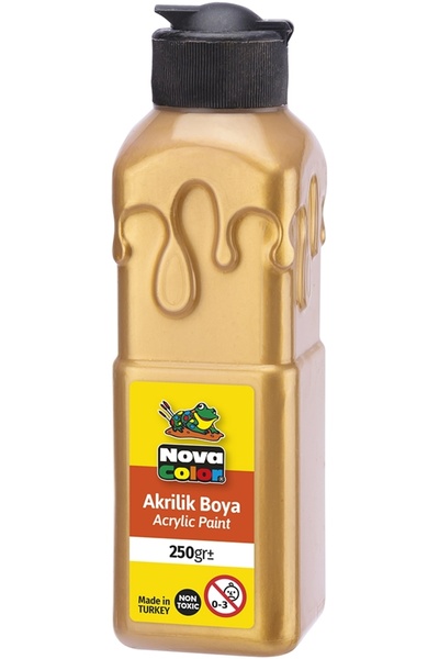 Nova Color Altın Akrilik Boya 250 gr 1 Adet Su Bazlı Akrilik Boyası Hobi Sana...