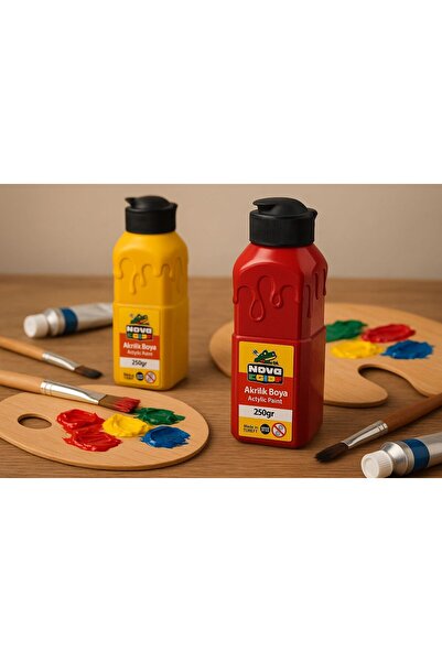 Nova Color Açık Ten Akrilik Boya 250 gr 1 Adet Su Bazlı Akrilik Boyası Hobi Sanatsal Boy Tuval Ahşap Metal