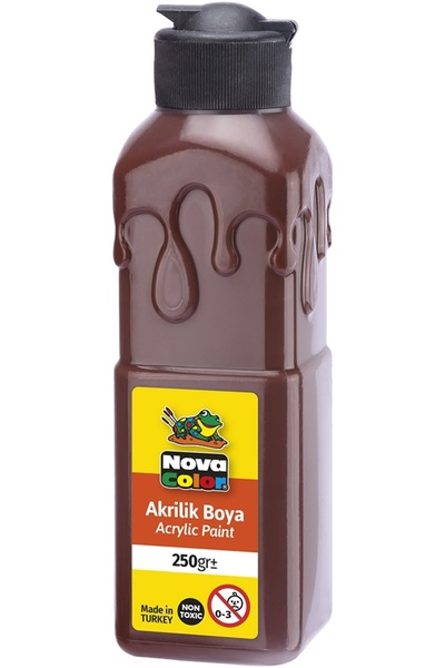 Nova Color Kahverengi Akrilik Boya 250 gr 1 Adet Su Bazlı Akrilik Boyası Hobi...
