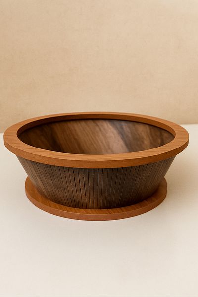 Dia Round Wooden Bread Bowl