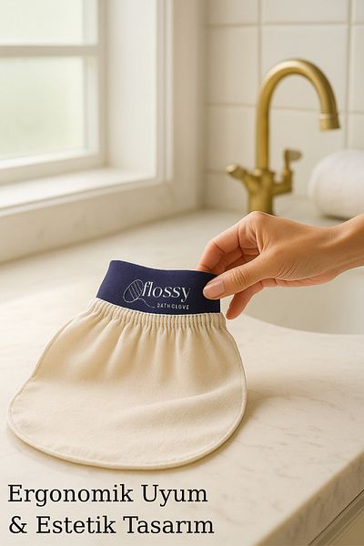 Flossy BATH GLOVE 100% Silk Scrub Bath and Shower Skin Care Flush Face Body Scrub Exfoliating Glove