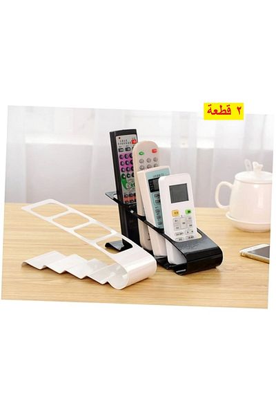 Generic 2pcs Multi-purpose Remote Control Holder 4 Compartments Black