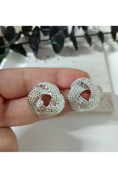 mos&more Silver Vintage Coiled Women's Earrings
