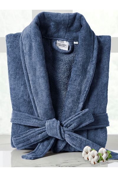 Donetella Unisex Bathrobe 100% Cotton Velour Large & Extra Large, 400 Gsm, Ankle-length With Shawl Collar