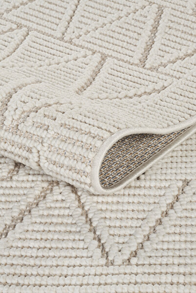 Livset Yumuşak Bukleli Krem Bej Halı Oturma Odası Salon Mutfak Koridor Antre Çocuk Odası Halısı K816a