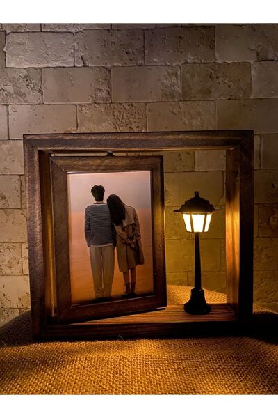 Genel Markalar Kişiye Özel El Yapımı Ahşap Dönen Çerçeve Yeni Sokak Lambalı