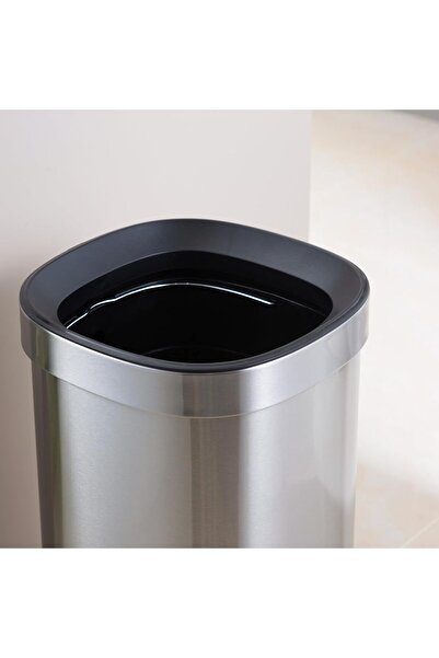 AKC Stainless Steel Trash Can With Open Top Lid & Inner Bucket (12 LITERS) For Kitchen & Bathroom