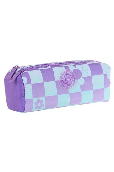 KAUKKO Geantă pentru creion pentru școală pentru fete cu două compartimente - violet turcoaz - K2696